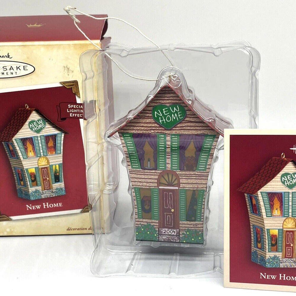 NEW HOME Hallmark‎ Keepsake Tin Ornament 2004 Special Lighting Effect in Box
